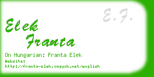 elek franta business card